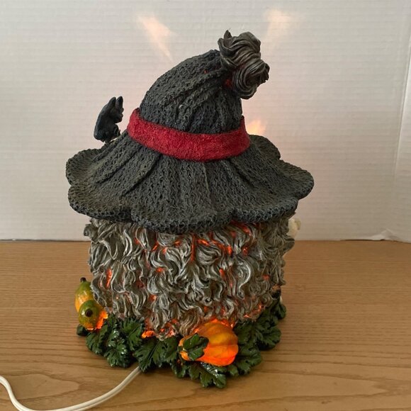 Vtg Pacific Rim Halloween Pumpkin Light-Up Ceramic Figure Black Cat Ghost Bat - Picture 3 of 12